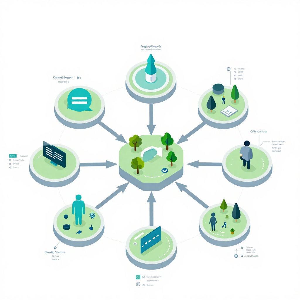 Multi-location business expansion map showing regional growth strategy