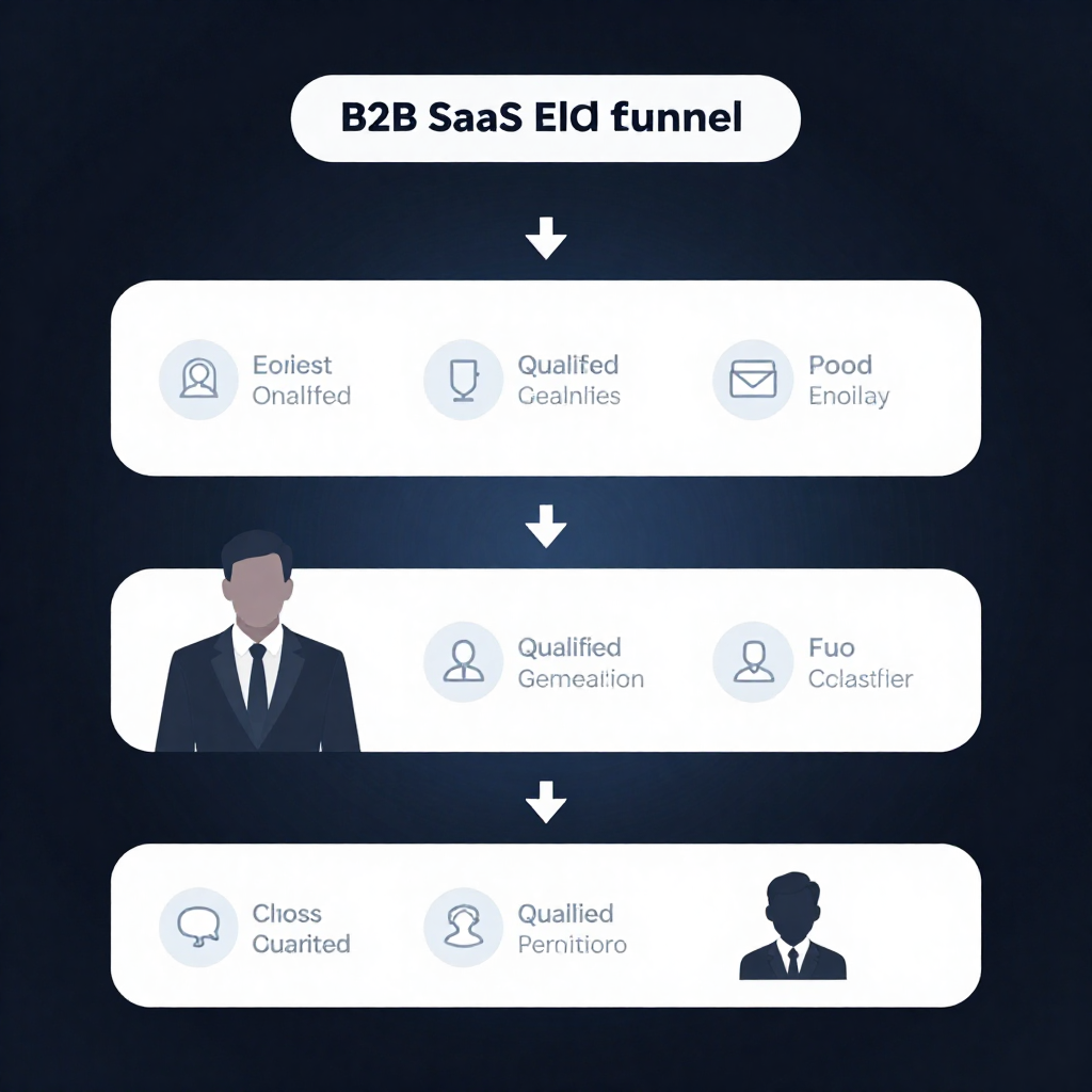 B2B SaaS lead generation funnel with qualified prospect data